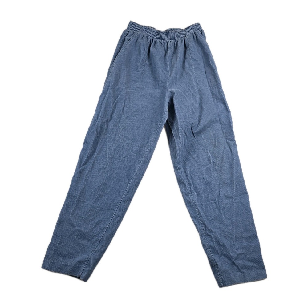 Season Ticket Pants Vintage Women's Size 12 Short High Waist Blue Corduroy